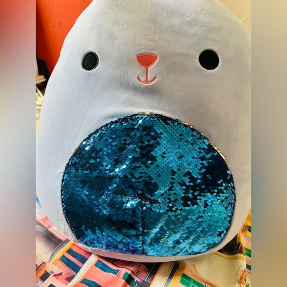 SQUISHMALLOW 16 INCH EASTER PLUSH WITH SEQUIN BELLY | BUNNY BUTTONS NWT - Picture 13 of 15